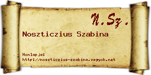 Noszticzius Szabina névjegykártya